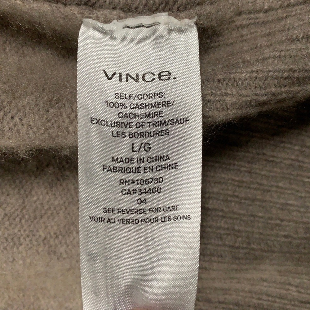 Vince. Cashmere Open Front Cardigan Women's Large L Beige Oversized Luxe Sweater - Picture 5 of 10